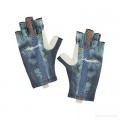 Перчатки для рыбалки летние Aquatic ПЧ-06 S/M UPF50+ (цвет: pike camo blue,размер S/M)